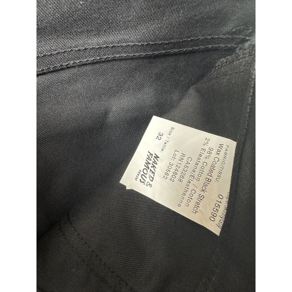 Naked & Famous Denim Black Coated Skinny Jeans - Picture 11 of 15